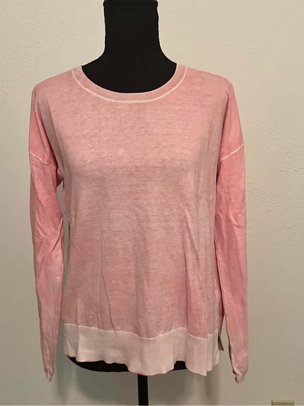 Elliott Lauren Pale Pink Long Sleeve Crewneck Sweater